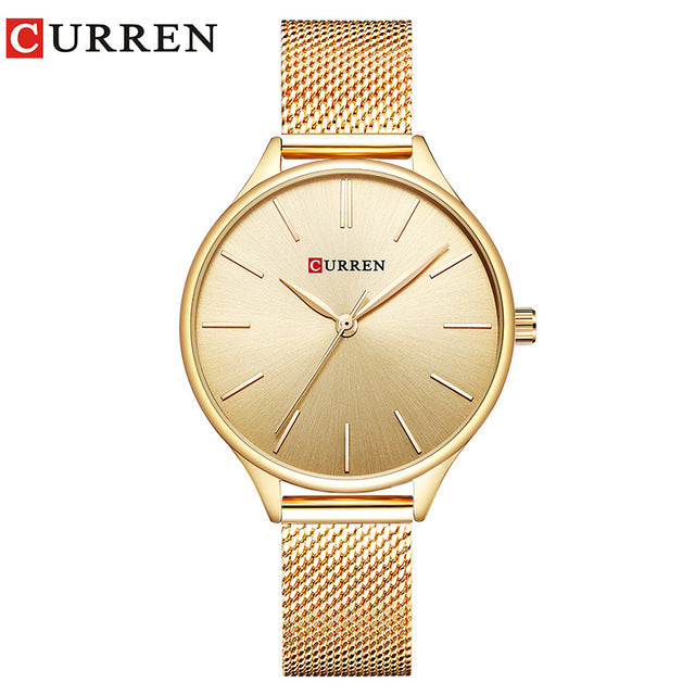 CURREN Women's Watches Luxury Wristwatch Clock for Women Milanese Steel Lady Rose Gold Ladies Watch