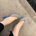 Muller Shoes New Style Slip-On Shoes V-Mouth Kitten Heel Sequins Pointed Slippers