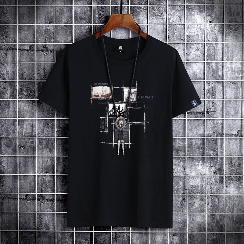 Short sleeve cotton summer man t-shirt casual loost men tshirt cool o-neck oversized t shirt male tee shirt clothes for teens