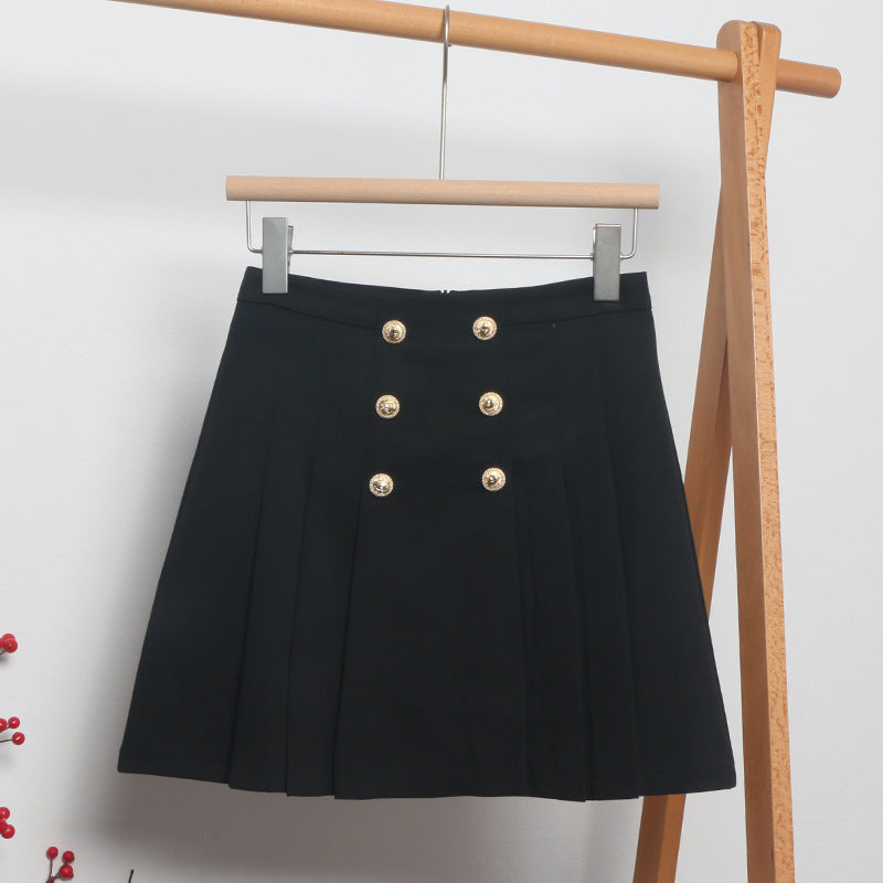 High waist slimming A-line short skirt