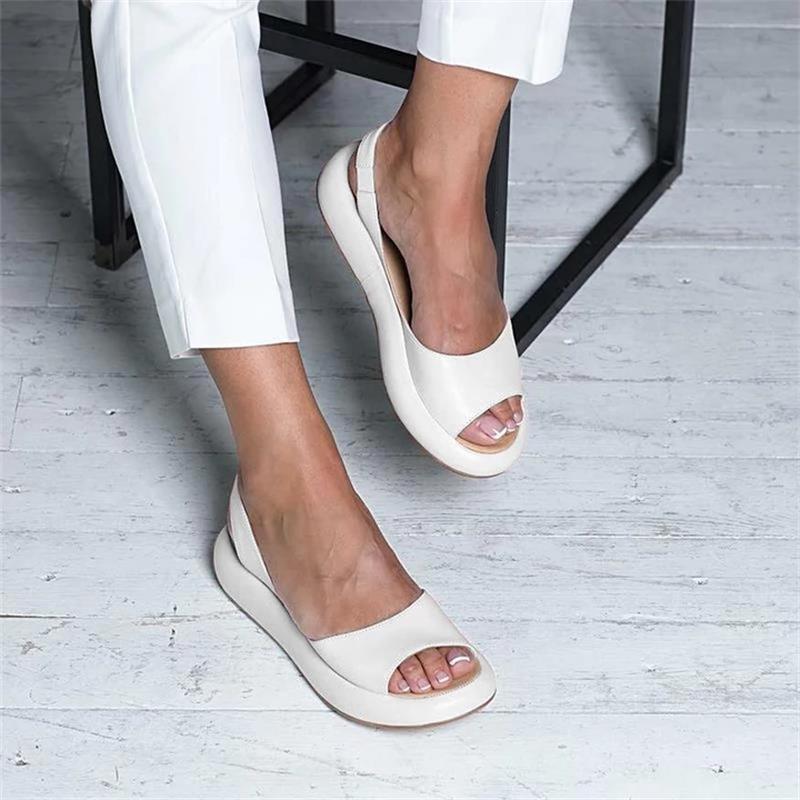 Summer Women Sandals Fish Mouth Elegant Ladies Shoes Slip-On Solid Female Single Shoes Casual Soft Office Flats