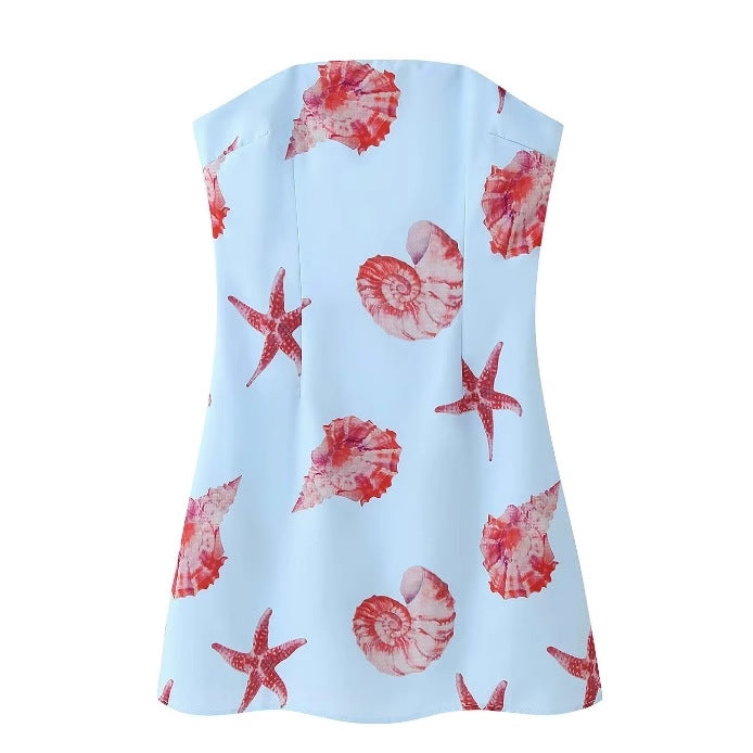 Elegant Fashionable Sexy Strapless Short Sleeveless Dress for Women