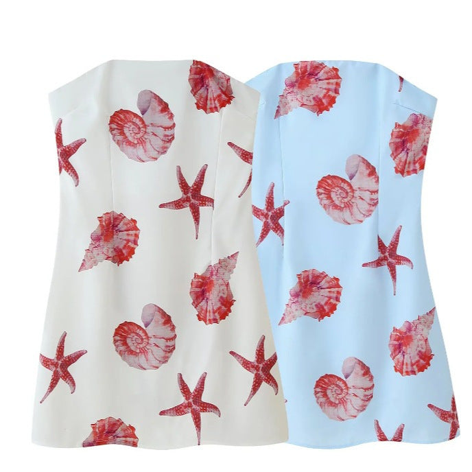 Elegant Fashionable Sexy Strapless Short Sleeveless Dress for Women