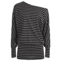 Casual Off-the-Shoulder Striped Long-Sleeved Dress Women's Design Sense Waist-Cinching Short Skirt Bodycon Dress