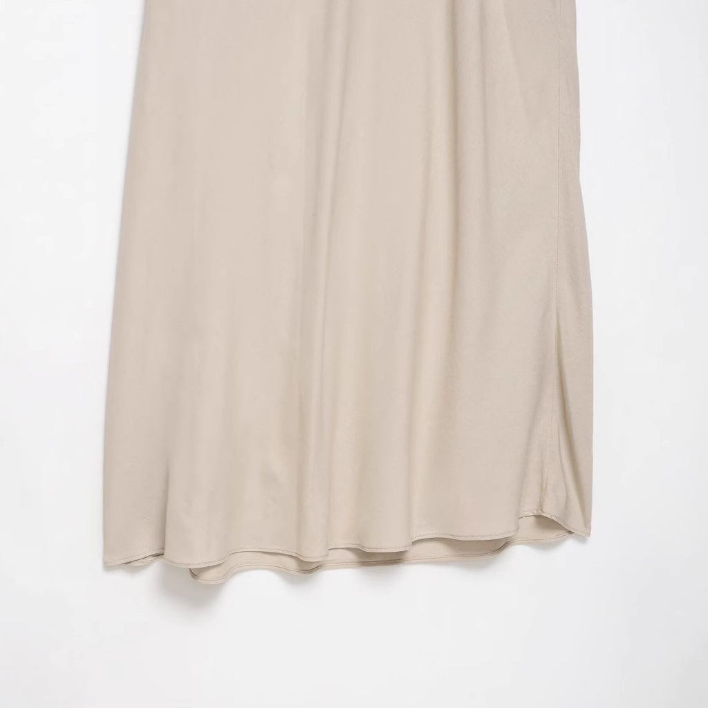 Swing collar camisole patchwork dress long skirt for women
