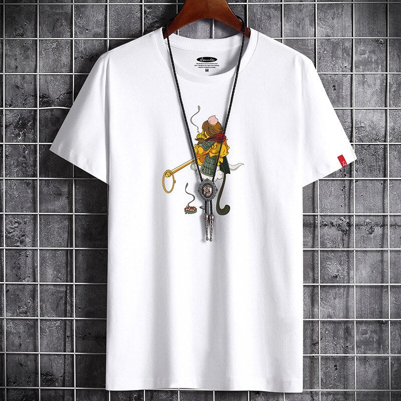 Fashion Summer for Men Clothing Anime T Shirt White Oversized Graphic Vintage T-shirt Tshirt Harajuku Manga Anime O-Neck