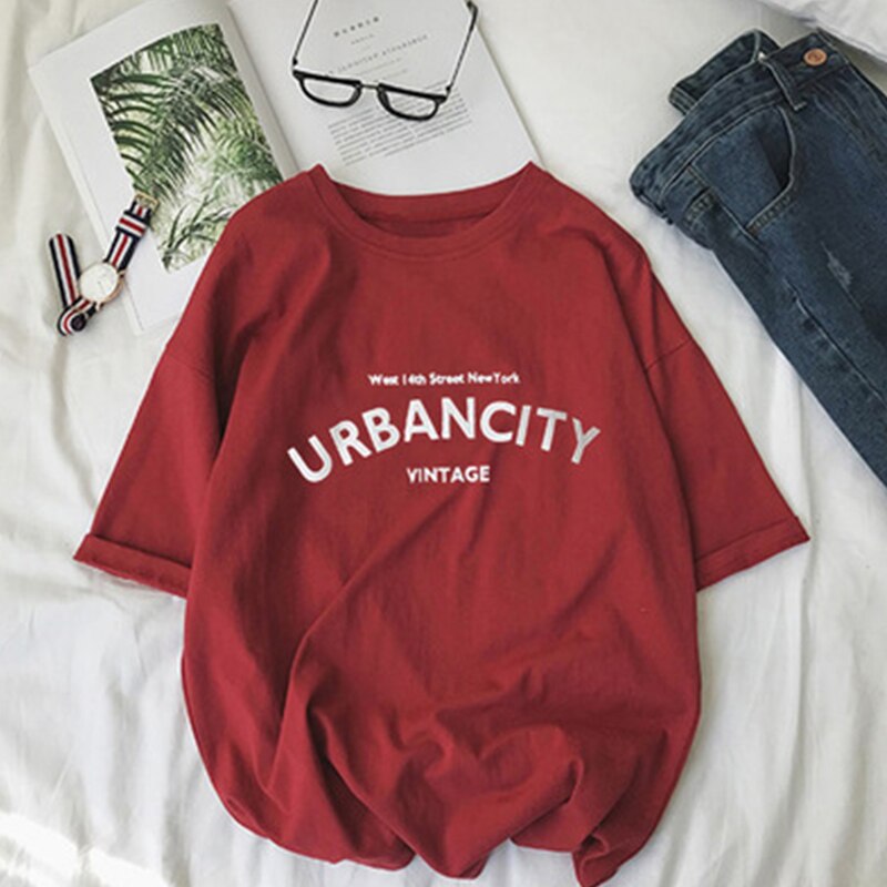 Women Print T-Shirt O-neck Short Sleeve Female Streetwear Oversized TShirt Casual shirts clothes summer Loose Hipster Tops Tees