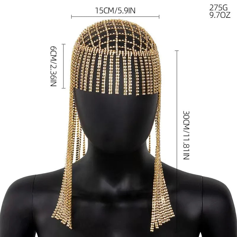Water Diamond Long Flow Su Hair Hoop Headpiece Punk Hair Chain