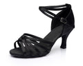 Latin dance shoes for adult women with medium to high heels Latin dance indoor training shoes satin gymnastics shoes