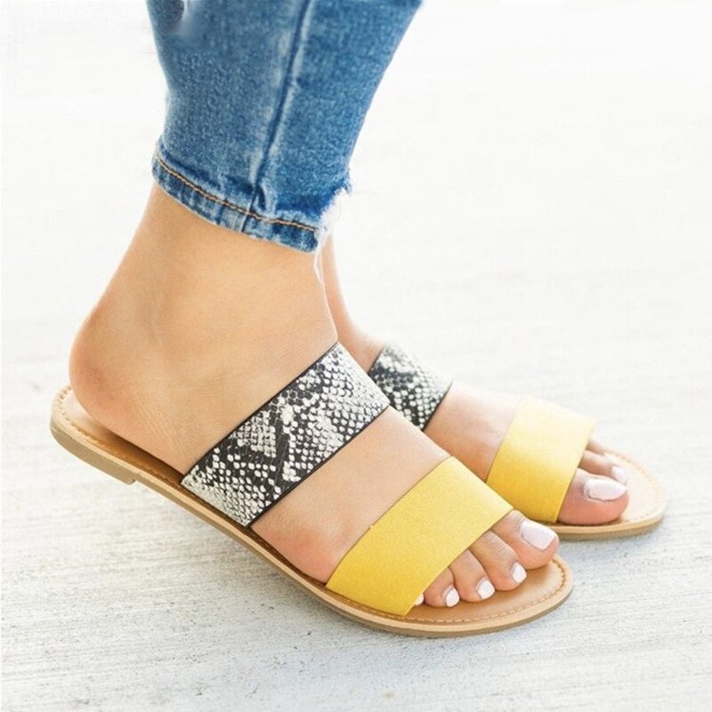 Summer New Women's Slippers Flip Flops Female Slides Beach Shoes Woman Open Toe Flat Sandals Slippers Chaussures Femme