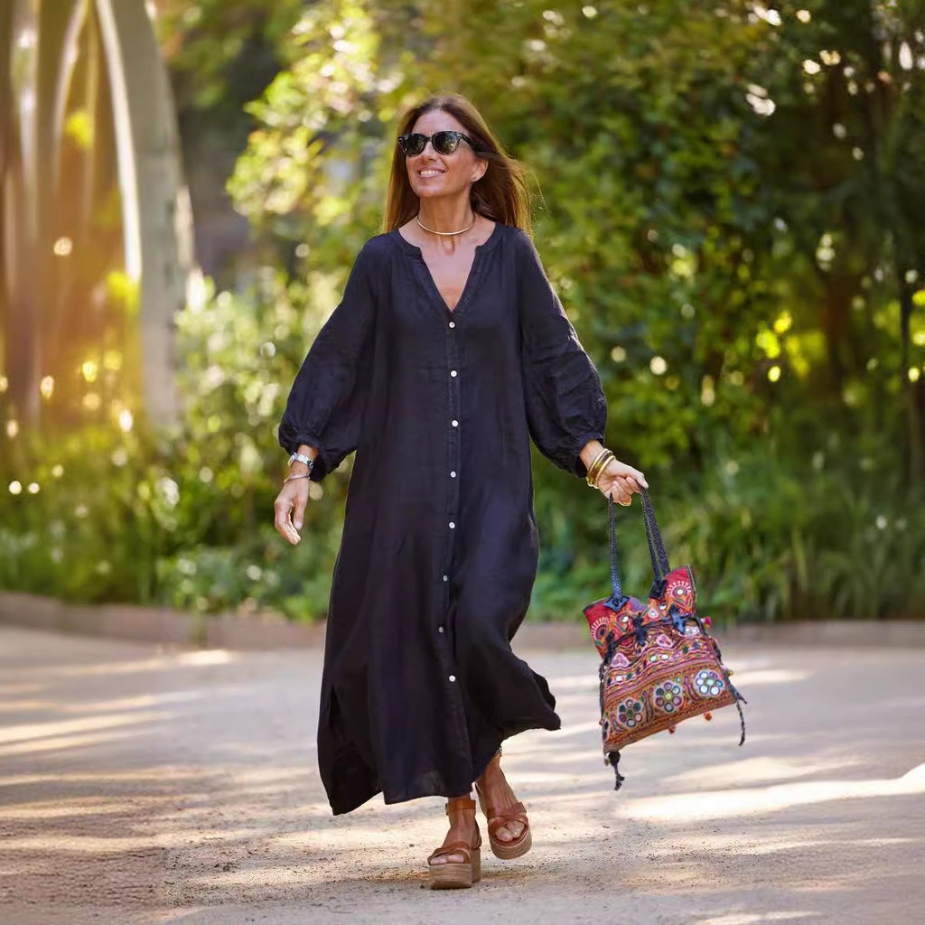 Long sleeved cardigan dress for women