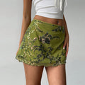 Slimming mesh bead embroidered skirt for women