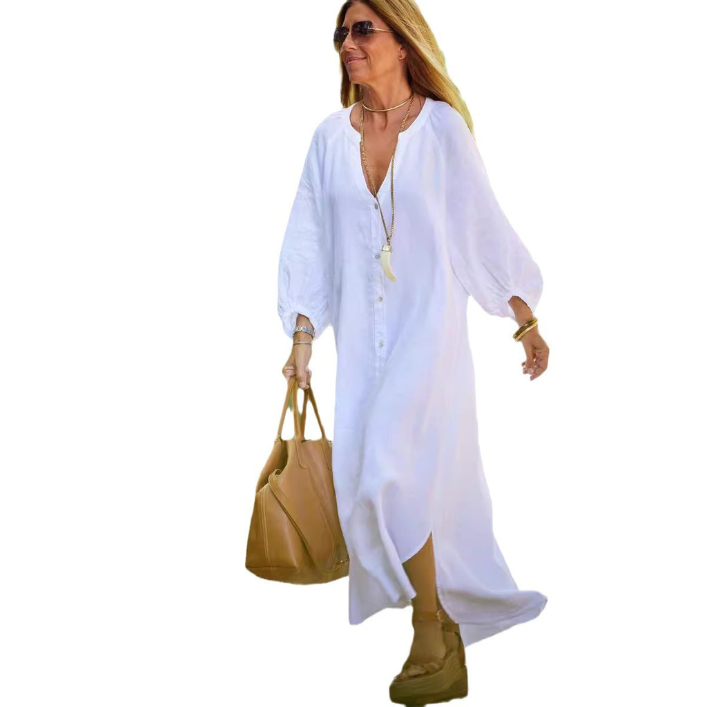 Long sleeved cardigan dress for women