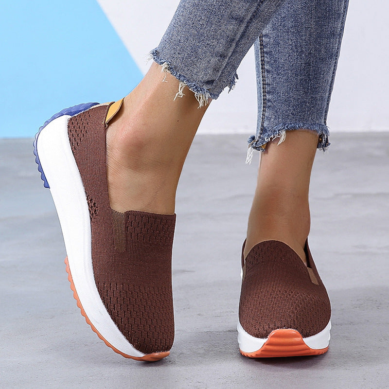 Spring and Autumn New Korean Women's Single Shoes Comfortable Casual Shoes Large Size Slip-On Shoes