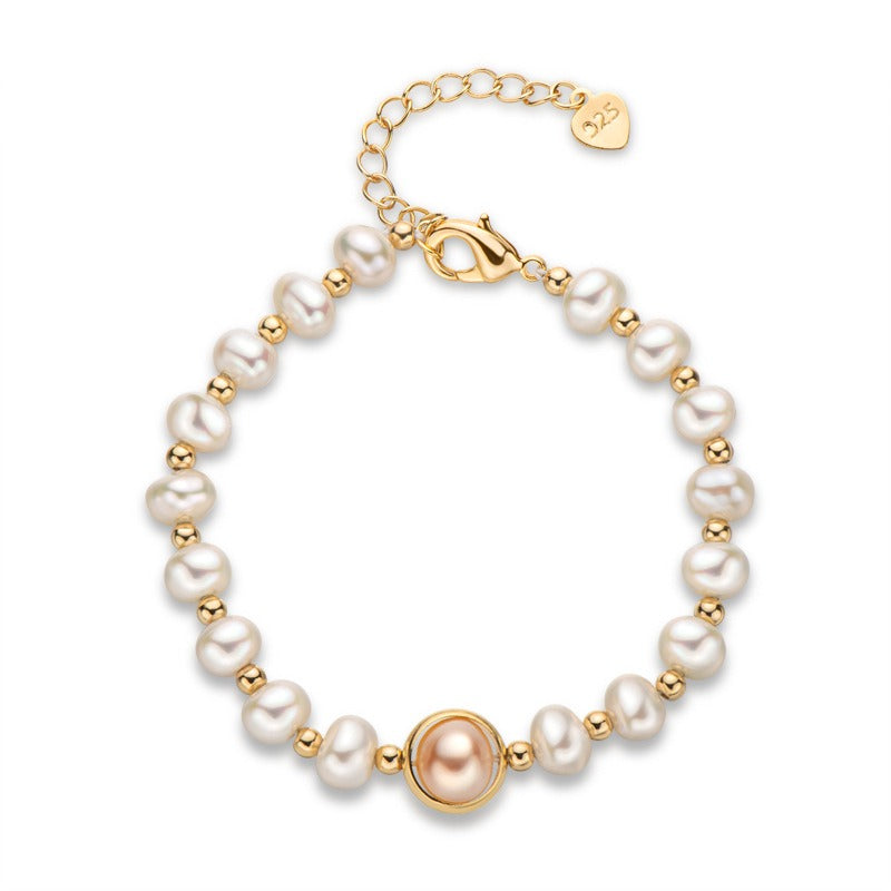 Small Design Luxury and Premium 14K Gold Wrapped Pearl Bracelet Women's Natural Freshwater Pearl Jewelry