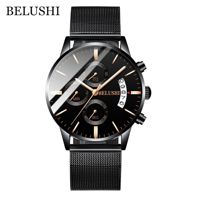 Men's Watch Luxury Brand BELUSHI High-end Man Business Casual Watches Men's Waterproof Sports Quartz Wristwatch relogio masculino