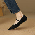 French retro sheepskin low-heeled small leather shoes, women's pointed shallow mouth single shoes, plus size grandma shoes, boat shoes