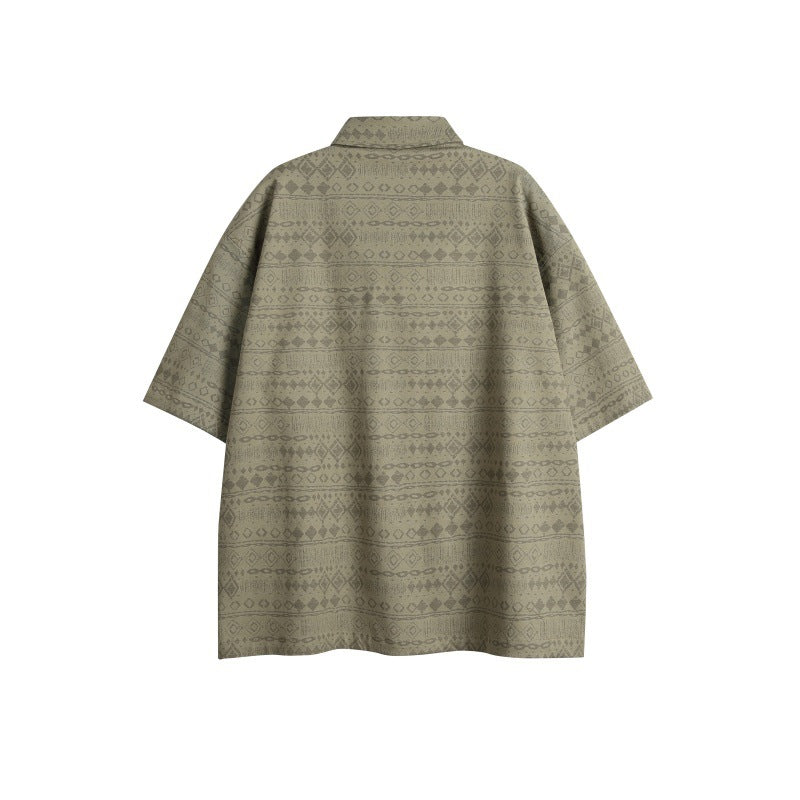 Short sleeved loose fitting shirt