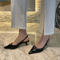 Spring Fashion Pointed Toe Backless Shallow Stiletto Sandals Korean Style Simple Pointed Cat Heel Fashion Women's Shoes