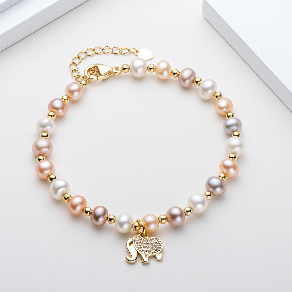 Small Design Luxury and Premium 14K Gold Wrapped Pearl Bracelet Women's Natural Freshwater Pearl Jewelry