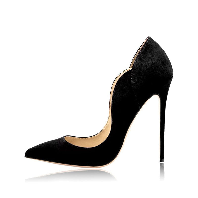 Pointed shallow cut hoodie, slim heel, ultra-high heel, sexy single shoe, color blocking women's shoes
