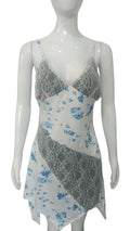 Deep V collage lace sexy suspender slit dress for women
