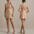 Short Sleeve Sequin Round Neck Dress for Women, Spring Summer New Arrival, INS Casual Party Mini Dress