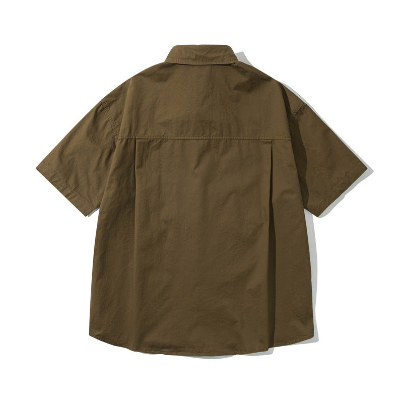 Loose casual workwear shirt men's shirt short sleeved