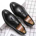 Men Dress Shoes Genuine Leather Brogue Shoes Man Business Casual Leather Oxford Shoes Dance Party Wedding Formal Shoes Male
