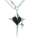 Niche Cross Structure Enamel Love Double-Layered Necklace Ins Trend Sweet Cool Necklace
