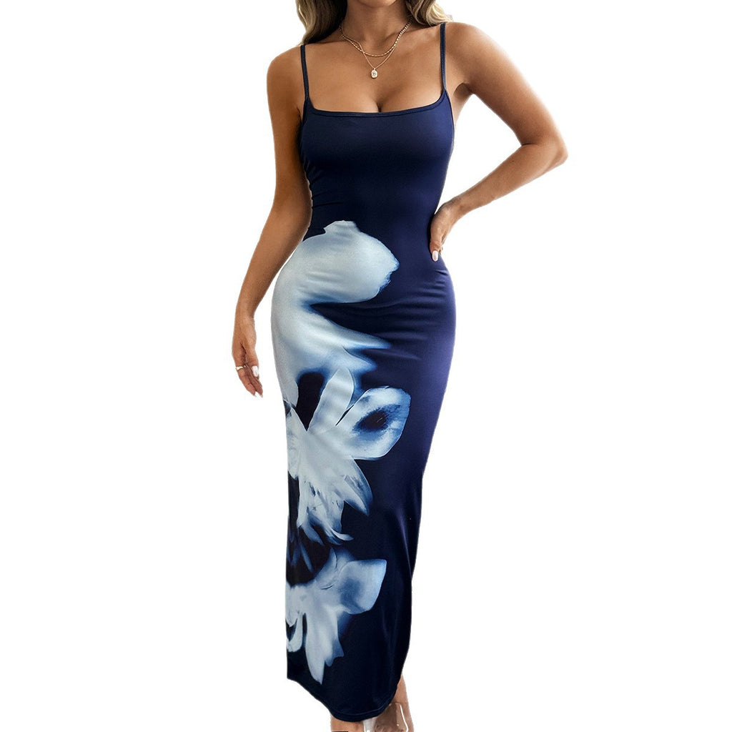 Y2K Sexy Printed Strappy Hip Dress