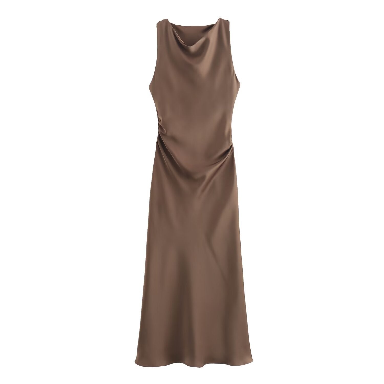 Sleeveless pleated slim fit vest long skirt