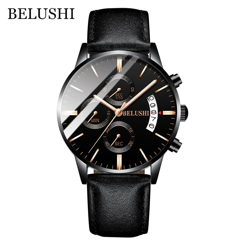 Men's Watch Luxury Brand BELUSHI High-end Man Business Casual Watches Men's Waterproof Sports Quartz Wristwatch relogio masculino