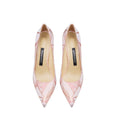 Leather Color Blocking Pink High Heel Shoes For Women's New Thin Heel Pointed Toe Shallow Mouth Versatile Design Sense Small Single Shoes