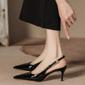 Women's High Heel Pointed Toe Stiletto Ankle Strap Pumps, Sexy Ladylike Red Patent Leather Open-Toe Shoes