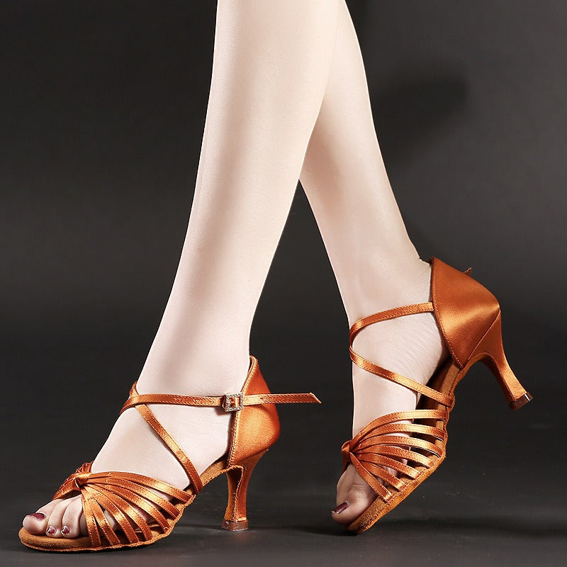 Dance Paladin Dance Shoes Women's Adult Dance Shoes Dance Shoes National Standard Dance Social Dance Silk Satin Seven Knots