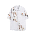 Men's flame lace patchwork short-sleeved shirt