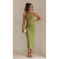 Fitted Slit Dress INS Casual Holiday Sleeveless Women's Dress
