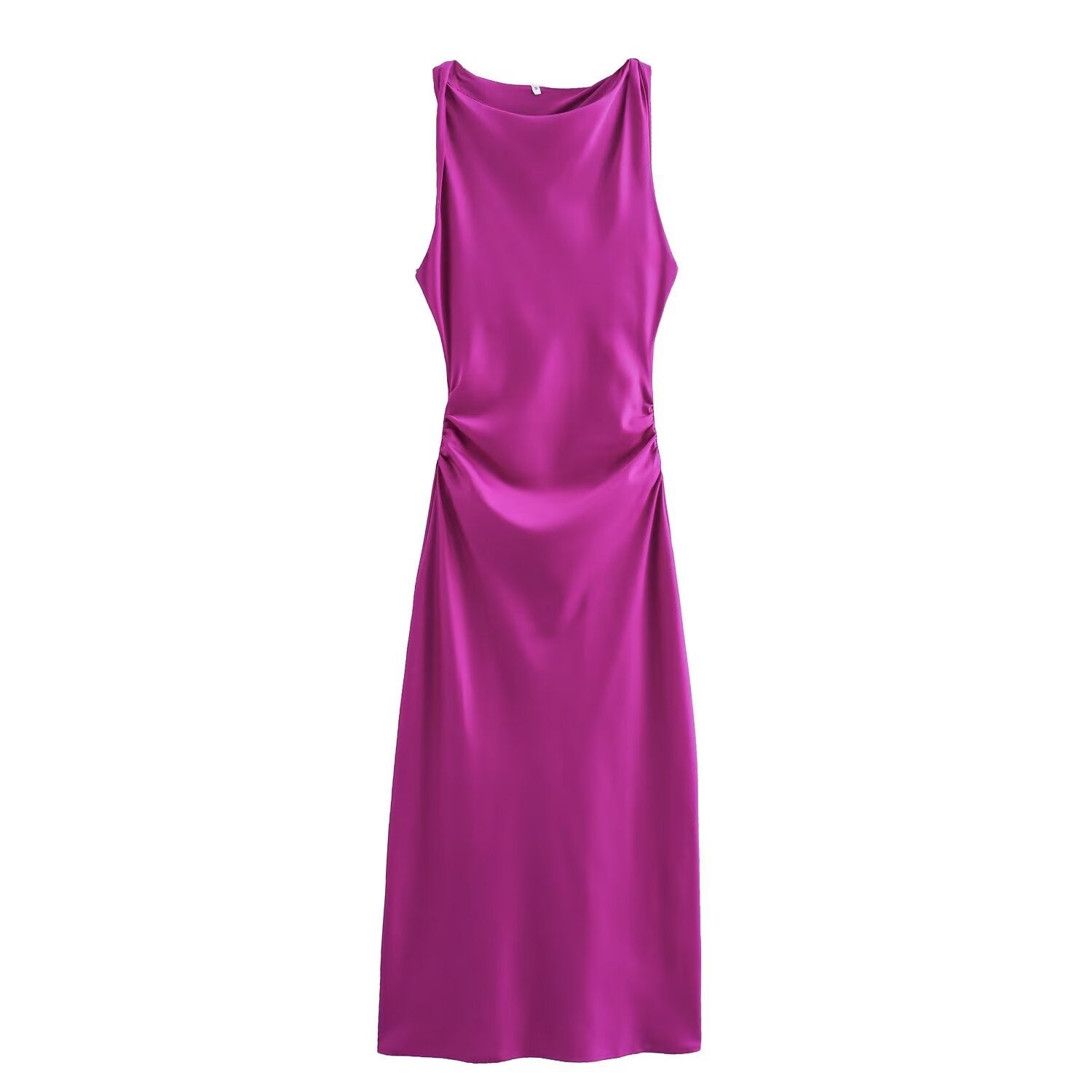 Sleeveless pleated slim fit vest long skirt