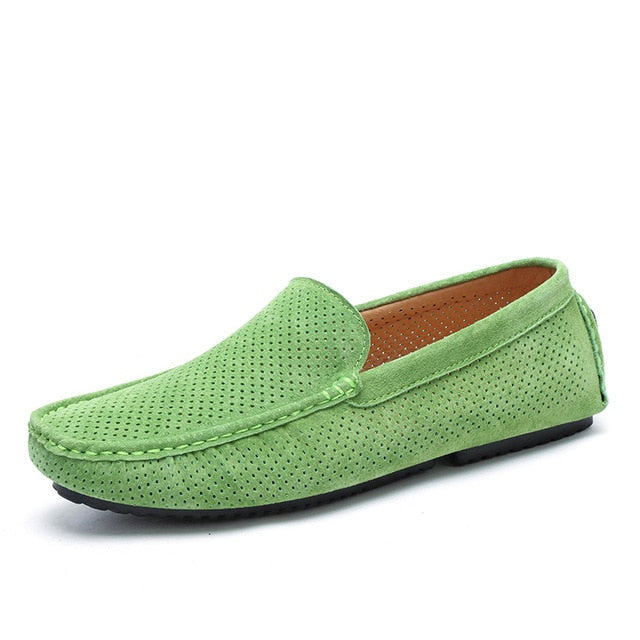 Summer Men Loafers Genuine Leather Casual Shoes Fashion Slip On Driving Shoes