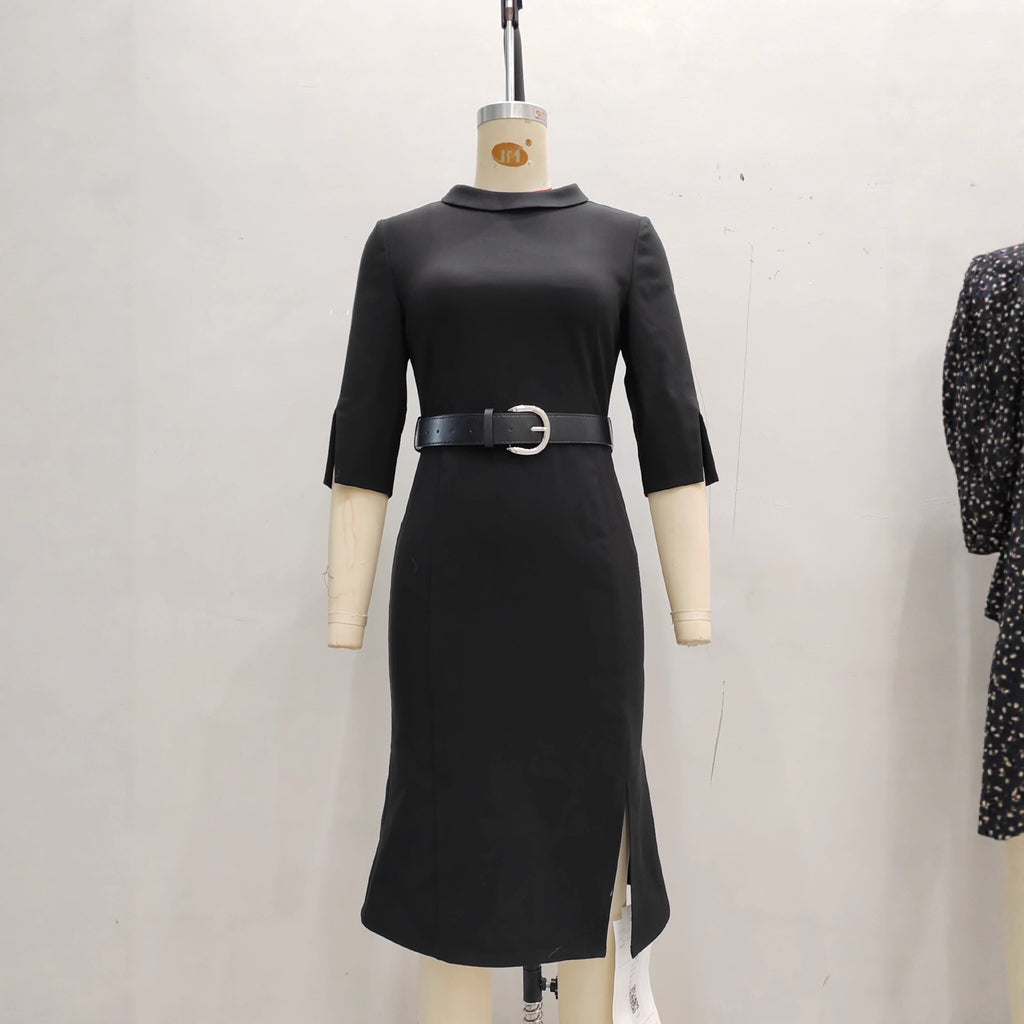 Mid waist cinched women's dress
