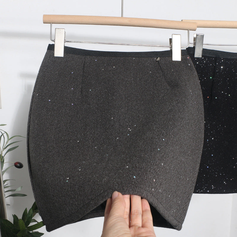 Glitter A-line short skirt for women