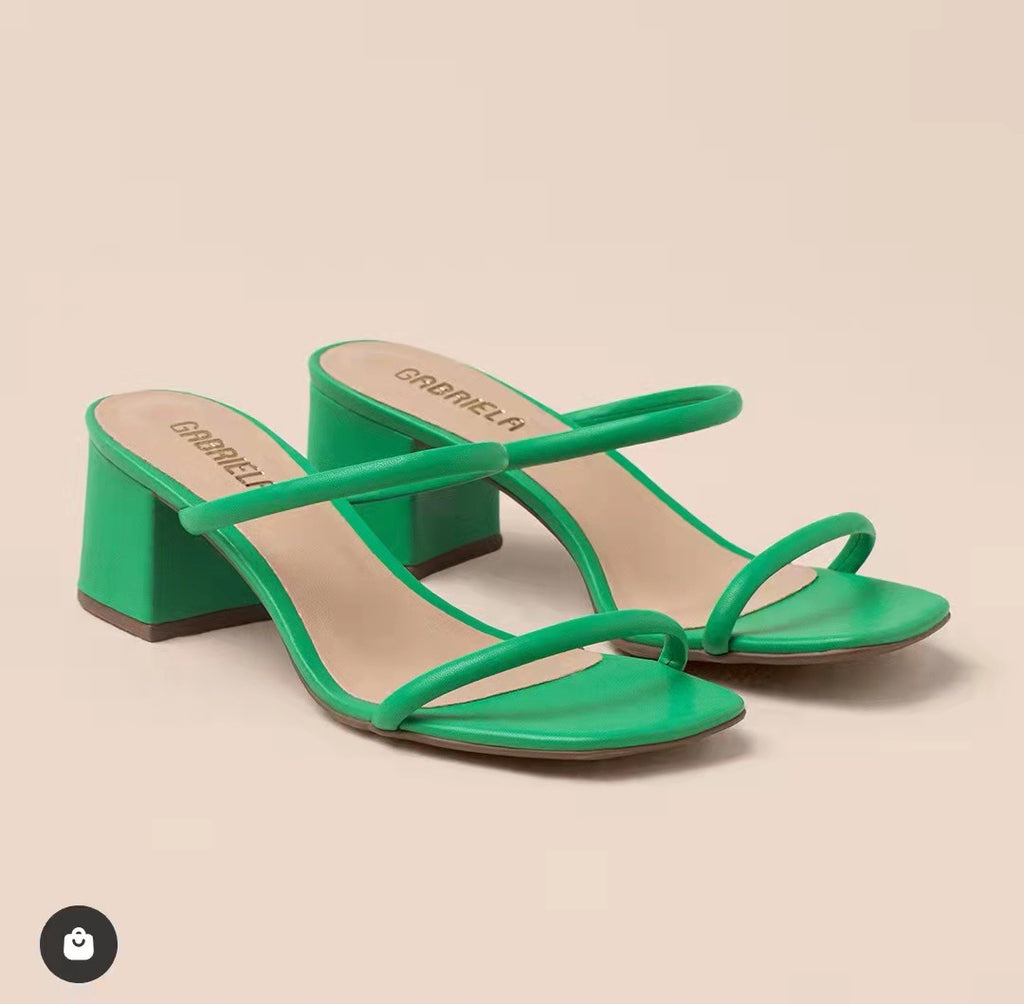 New Thin Strap Thick Heel Sandals High Heel Slippers Large Size Women's Shoes
