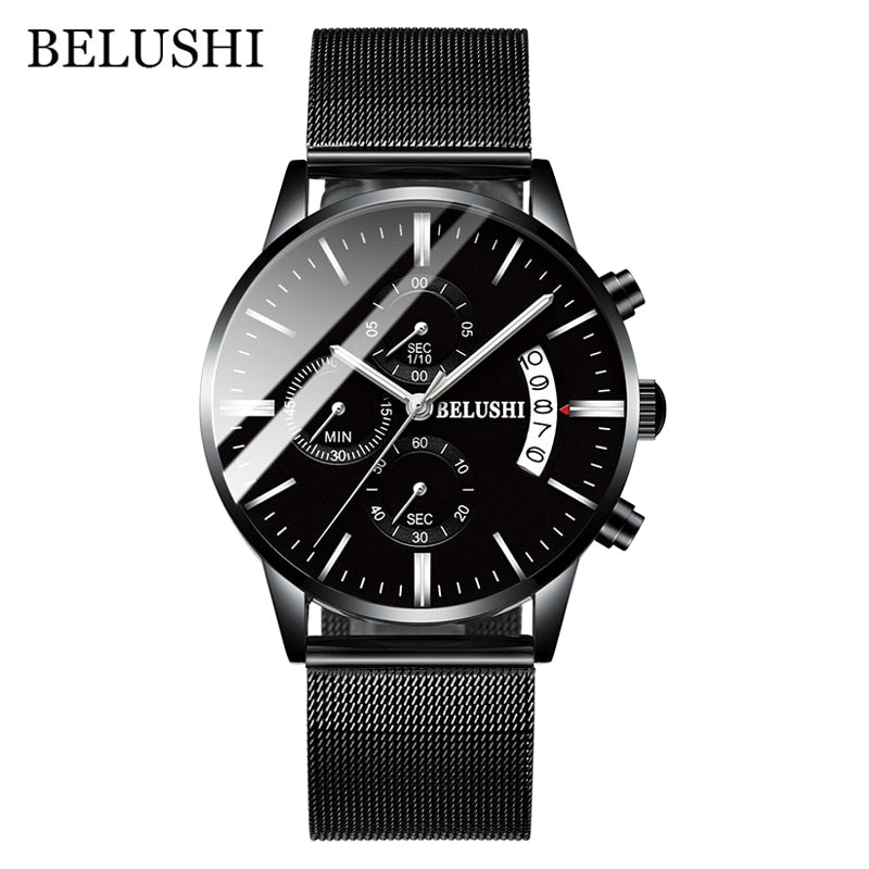 Men's Watch Luxury Brand BELUSHI High-end Man Business Casual Watches Men's Waterproof Sports Quartz Wristwatch relogio masculino