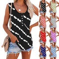 T-shirt women new summer comfortable leisure inclined stripe T-shirt sleeveless collar buttons stripe tshirt MYJ168128