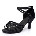 Latin dance shoes for adult women with medium to high heels, for indoor Latin dance training