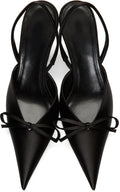 New High Heel Shoes Half Slippers Bowknot Satin Pointed Sandals