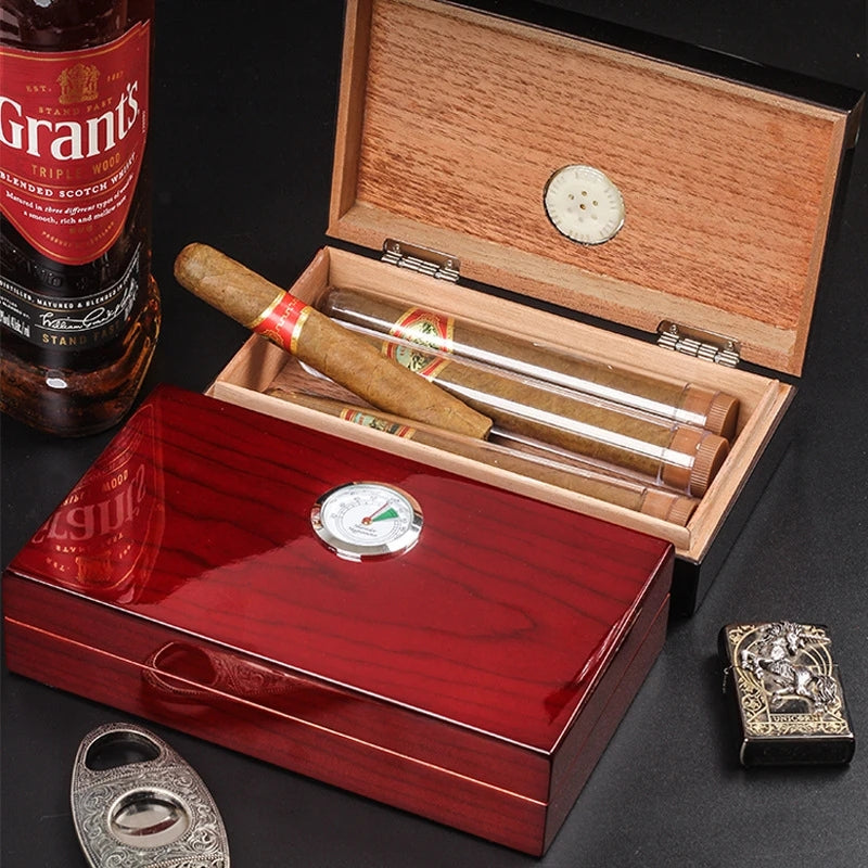 Humidificador cubano portátil para charutos em madeira de cedro