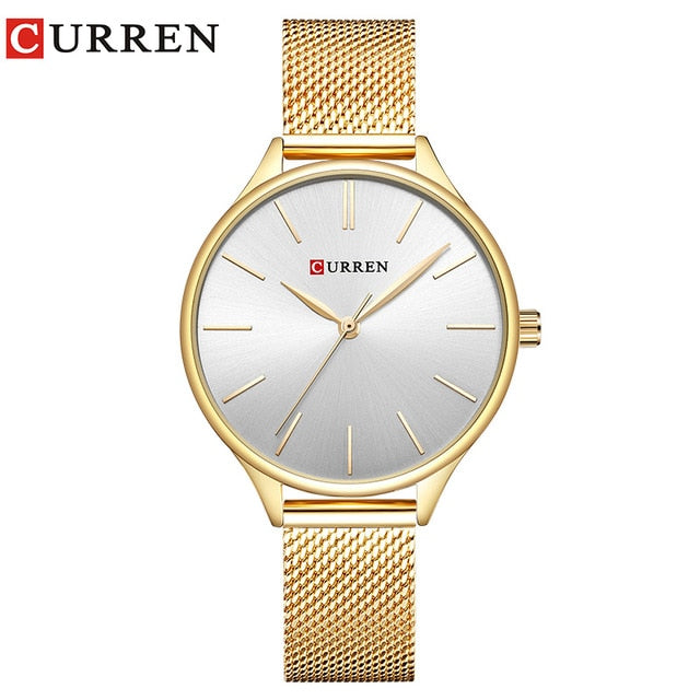 CURREN Women's Watches Luxury Wristwatch Clock for Women Milanese Steel Lady Rose Gold Ladies Watch
