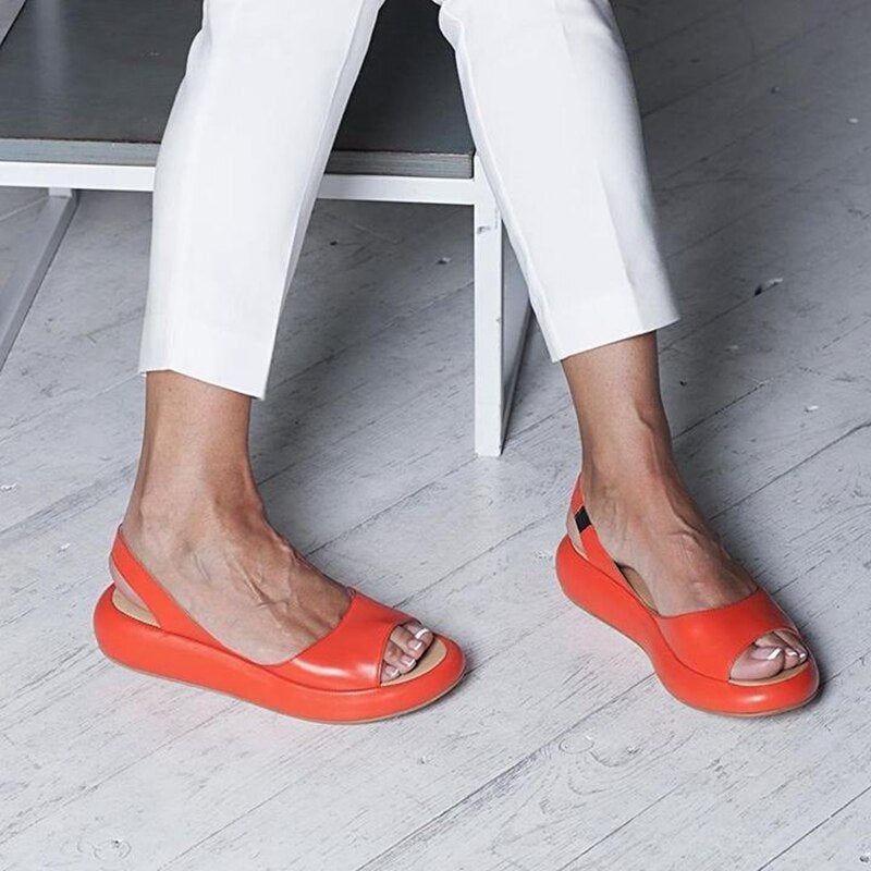Summer Women Sandals Fish Mouth Elegant Ladies Shoes Slip-On Solid Female Single Shoes Casual Soft Office Flats